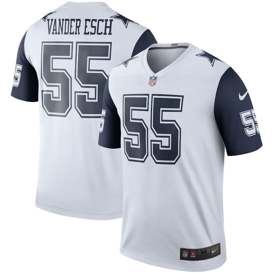 Men Dallas Cowboys 55 Leighton Vander Esch Nike White Color Rush Legend Player NFL Jersey